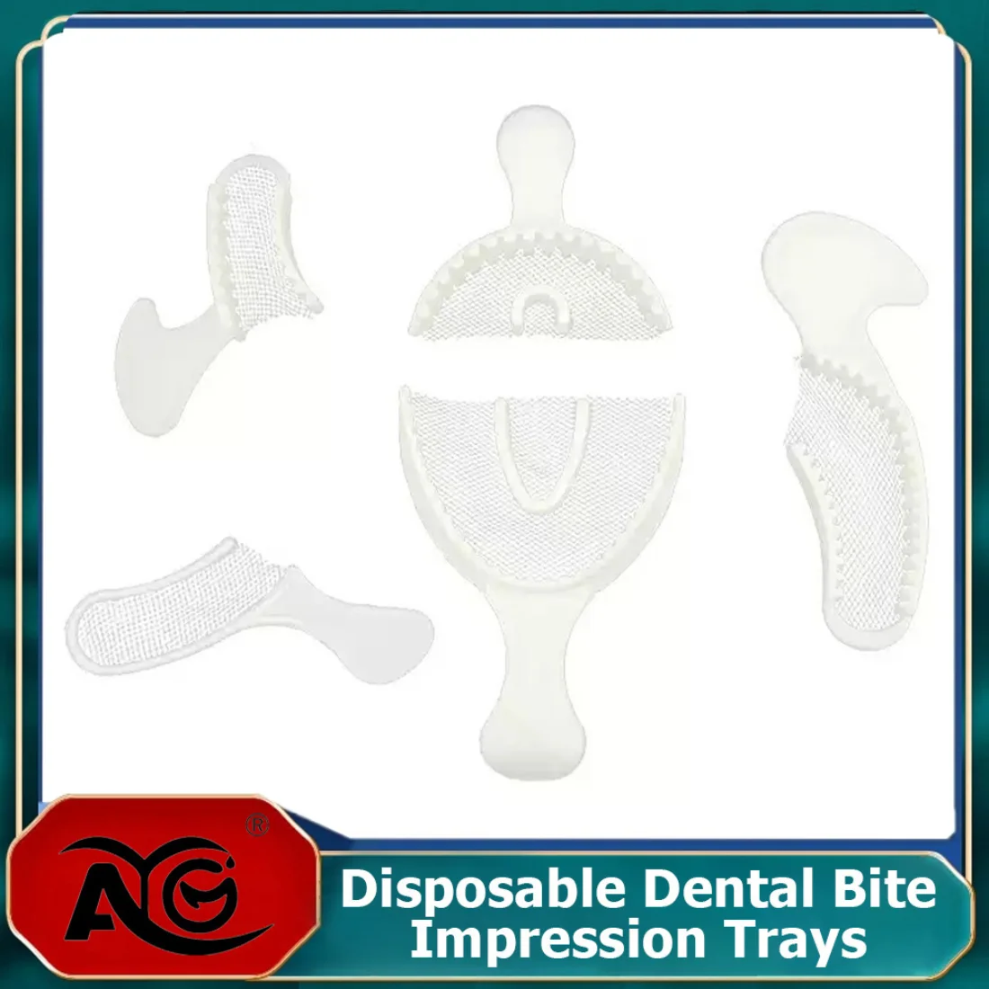 

Наборы одноразовых стоматологических слепочных ложек AG (50/100 шт.) с жесткой пластиковой рамкой и сеткой, не разрывающейся при изгибе