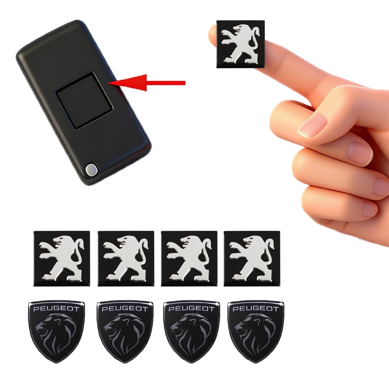16mm Car Key Emblem Sticker Auto Control Key Logo Decal For Peugeot 206 307 308 3008 207 208 4008 508 2008 5008 Car Accessories