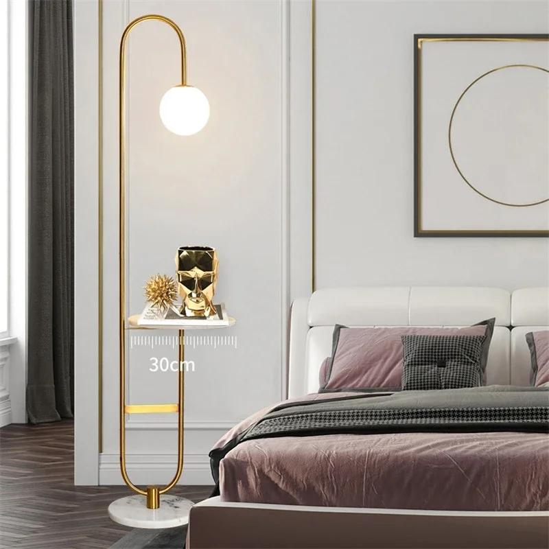 Imagem -02 - Nordic Led Standing Lamp Modern Art Deco Mesa Redonda Sala de Estar Sofá Floor Lights Tea Table Room Decor