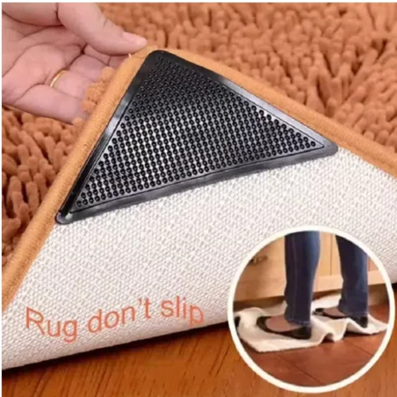 

4/8Pcs Anti Skid Rug Carpet Mat Non Slip Grip Small Corners Triangular Pad Washable Removable Strong Adhesive Stopper Sticker