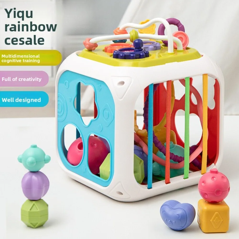 Baby Activity Center Musical Knocking Piano Stacking Toy for Infants 0 1 Year Old Educational Grasping Cognitive Development Toy