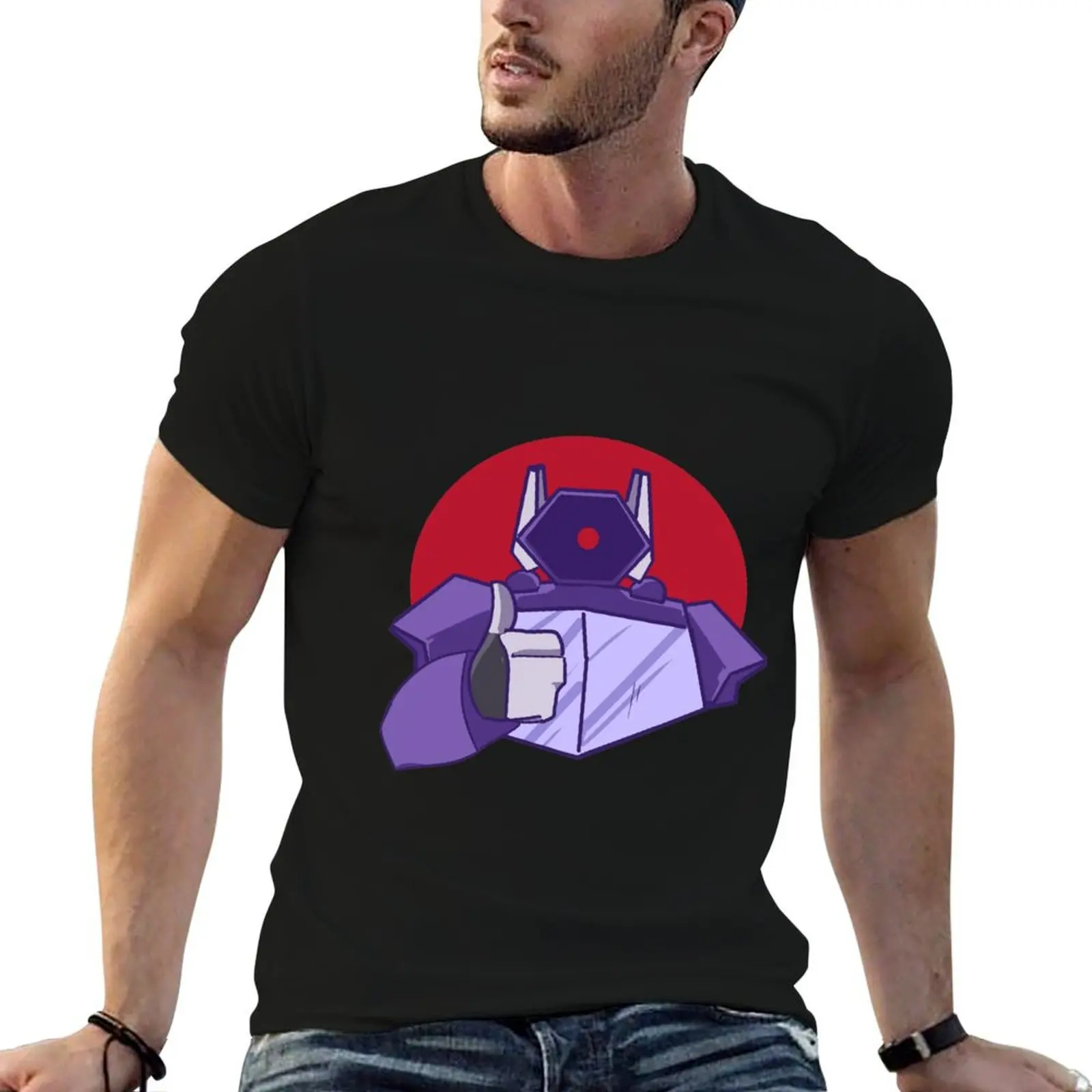 T-shirt à motif Shockwave pour homme, t-shirts graphiques pour homme, t-shirts anime pour homme, pack de t-shirts en coton