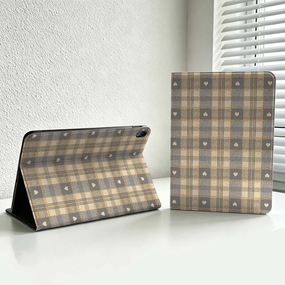Plaid Pattern Design For iPad Pro Air mini 7 6 5 4 3 2 1 9gen M5 M4 11th 10th A17 Pro A16 Soft Inch Tablet Case Cover