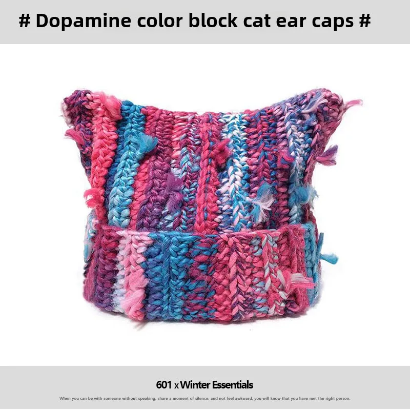 japones-doce-bonito-orelhas-de-gato-cor-misturada-franjas-chapeu-de-la-artesanal-feminino-inverno-quente-protecao-de-orelha-gorro-de-malha-de-pelucia