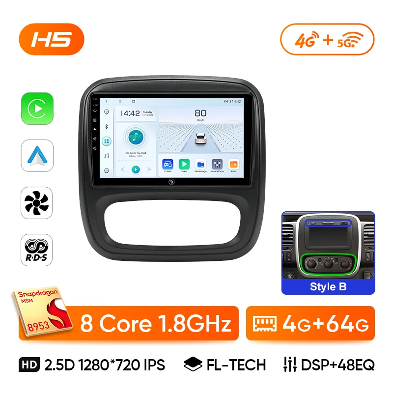 Ainavi Autoradio Voor Renault Trafic Opel Vivaro B 2014 2015 2016 2017 2018 Draadloze Carplay Android Auto Multimedia Speler