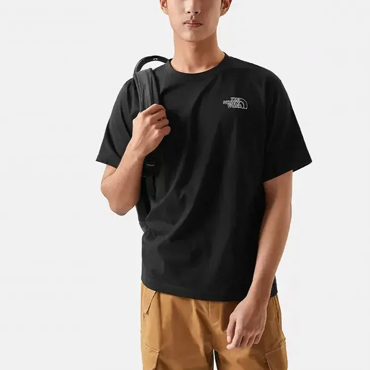 THE NORTH FACE Earth Day Collection Logo Print Sport Student-style Short-sleeved T-shirt Men Black NF0A81N2-JK3