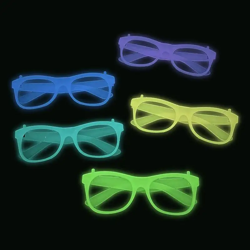 2/24 Stück Leuchtende Neon-Brillen ohne Gläser, Leuchtende Brillengestelle, Partyzubehör für Halloween, Abschlussball, Geburtstagsdekoration, Foto-Requisiten – Detail 12