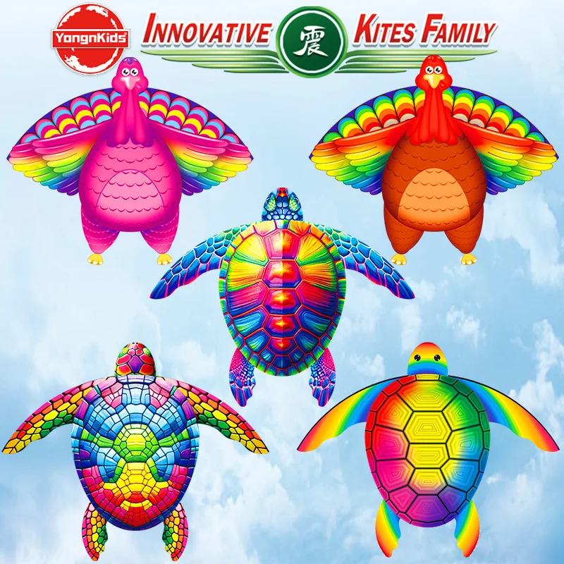 

Kite Grassland Kite Breeze to Fly Children Adult Turtle Color Kites String Gingham Outdoor Fun Sports Game Toys 1.54m