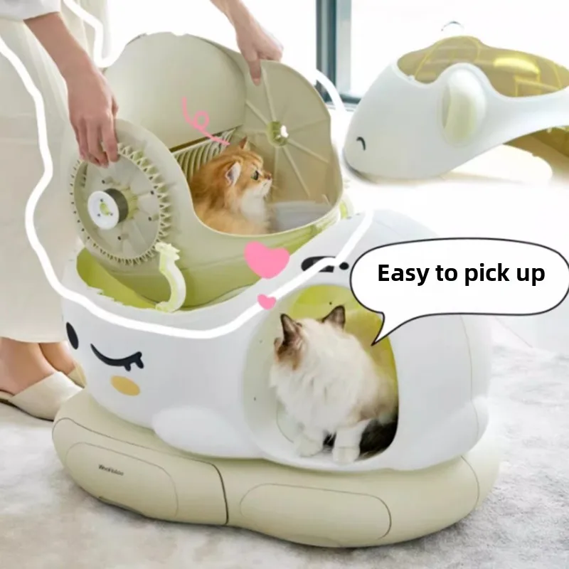 الذكية التلقائي المفتوحة 10L صندوق نفايات القط كبير مزيل الروائح الكريهة مكافحة سبلاش مجرفة آلة منخفضة الضوضاء توقيت تنظيف صندوق نفايات القط #2