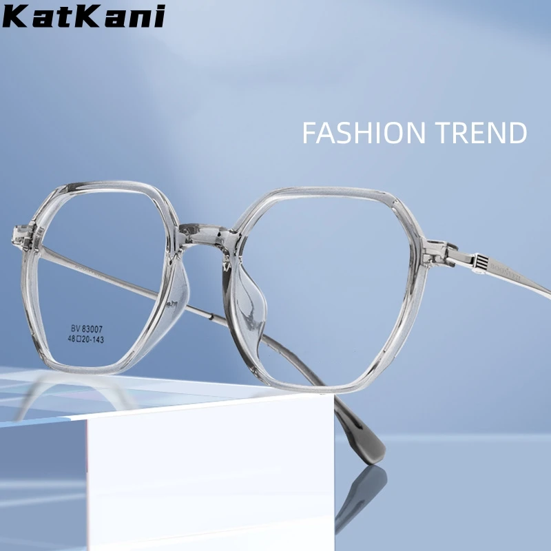 KatKani Fashionable Ultra Light Eyeglasses Polygon Retro Metal Optical Prescription Small Face Glasses Frame For Women  BV83007B