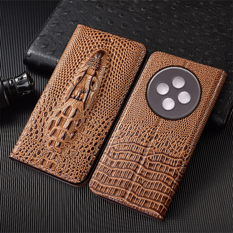 

Genuine Leather Flip Case For iQOO Z1 Z3 Z5 Z6 Z6X Z7 Z7X Z8 Z8X Z9 Z10 Z11 Tubro Pro Plus Phone Cover Card Cases Crocodile Head