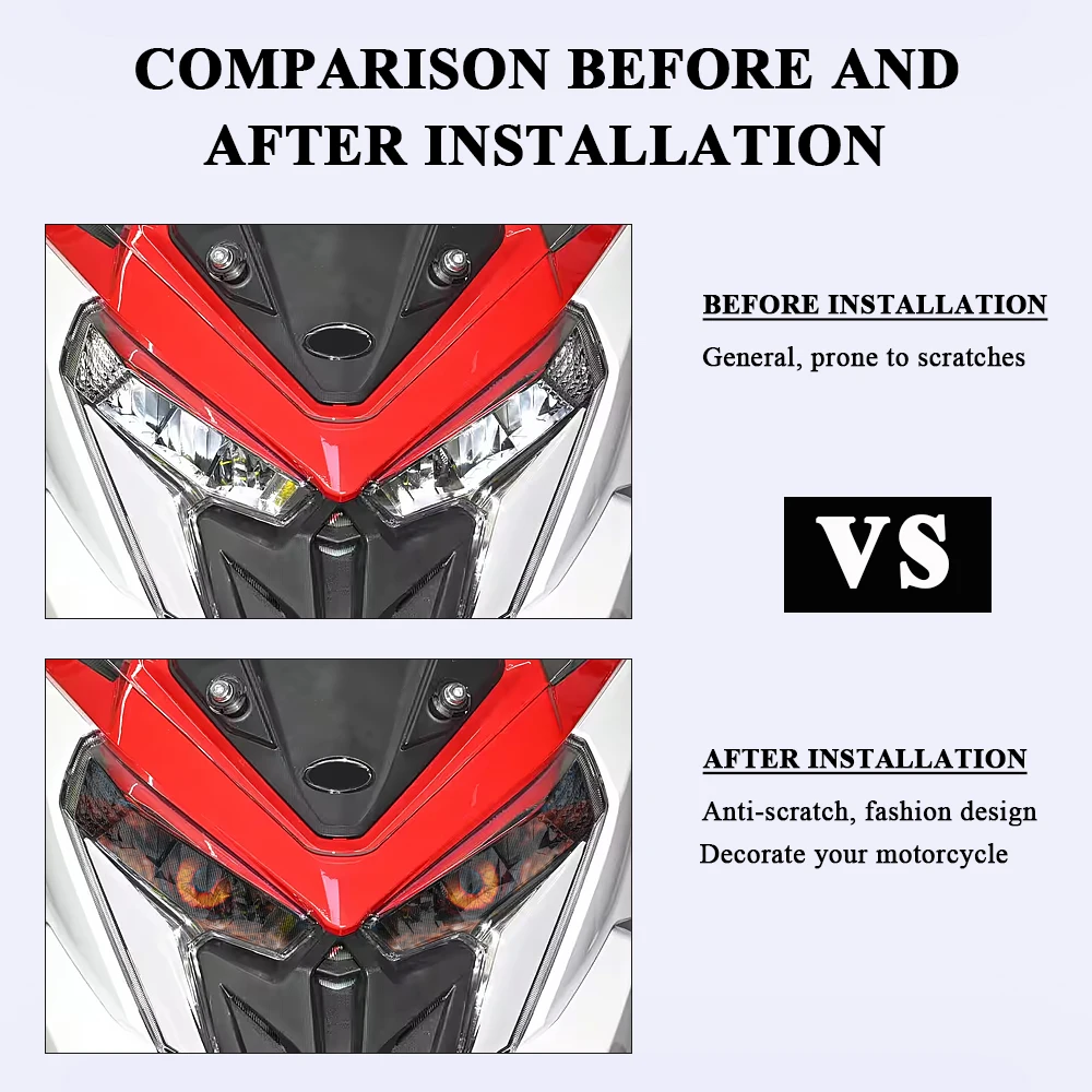 For Kymco Racing X 150 RKS 150 2023 2024 Cool Motorcycle Headlight Stickers Waterproof Headlamp Protective Decals Accessories