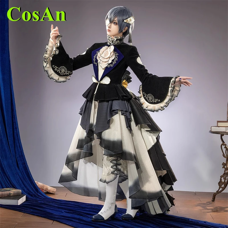 CosAn Anime Black Butler Ciel Phantomhive Cosplay Costume Oyster Formal Dress Gorgeous Uniform Party Role Play Clothing