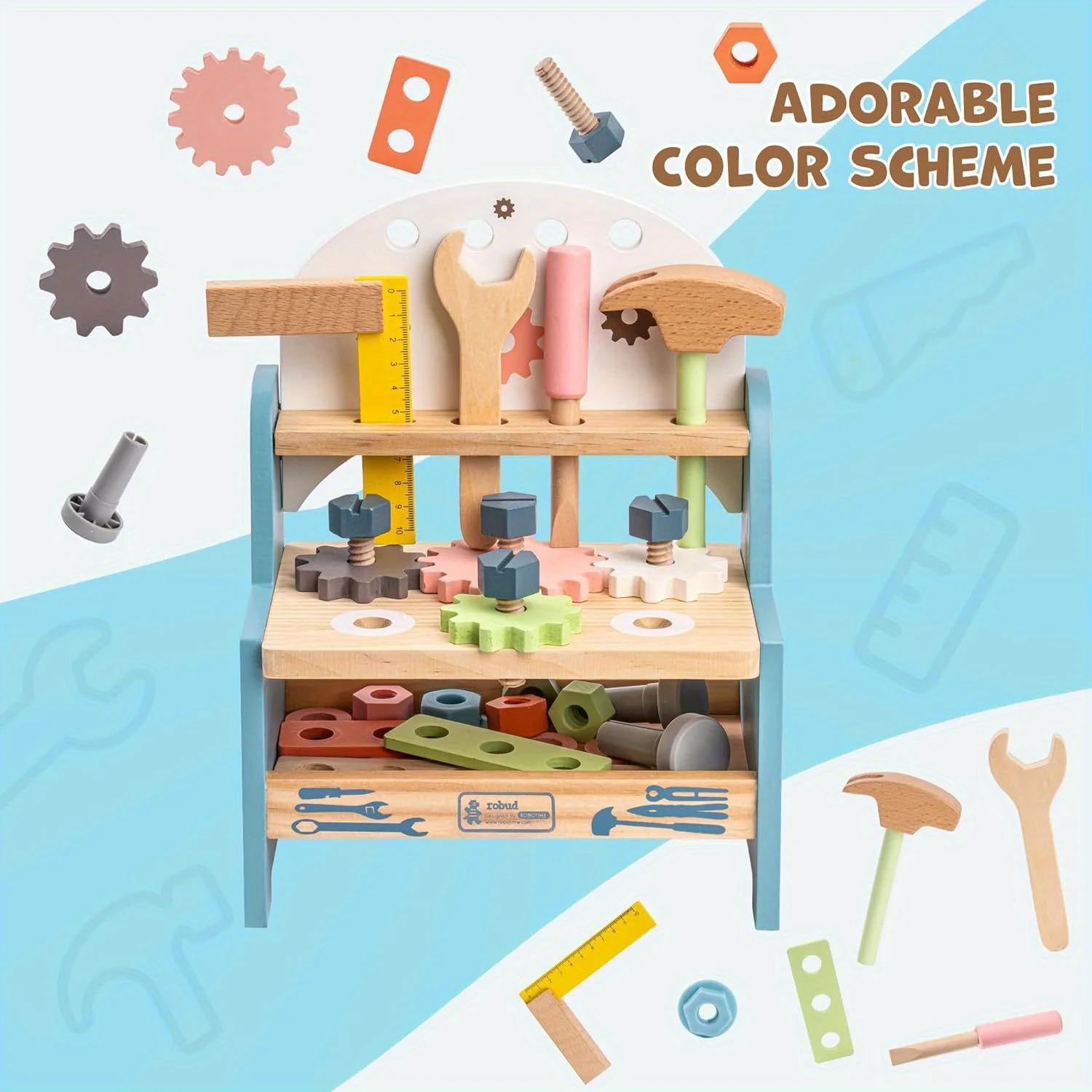 Combinazione di smontaggio e assemblaggio del dado della casa dei giochi per bambini tavolo degli attrezzi in legno formazione di coordinazione occhio-mano puzzle sviluppo