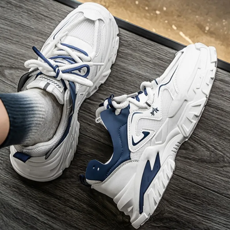 

Нишевый дизайн, мужская повседневная спортивная обувь с низким берцем на толстой подошве, весна 2024, дышащие универсальные модные трендовые массивные кроссовки с сеткой