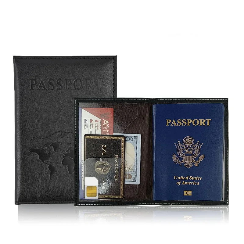 

Passport Holder Wallet Cover Travel Essentials Pu Leather Card Case International Travel Accessories for Women/Men