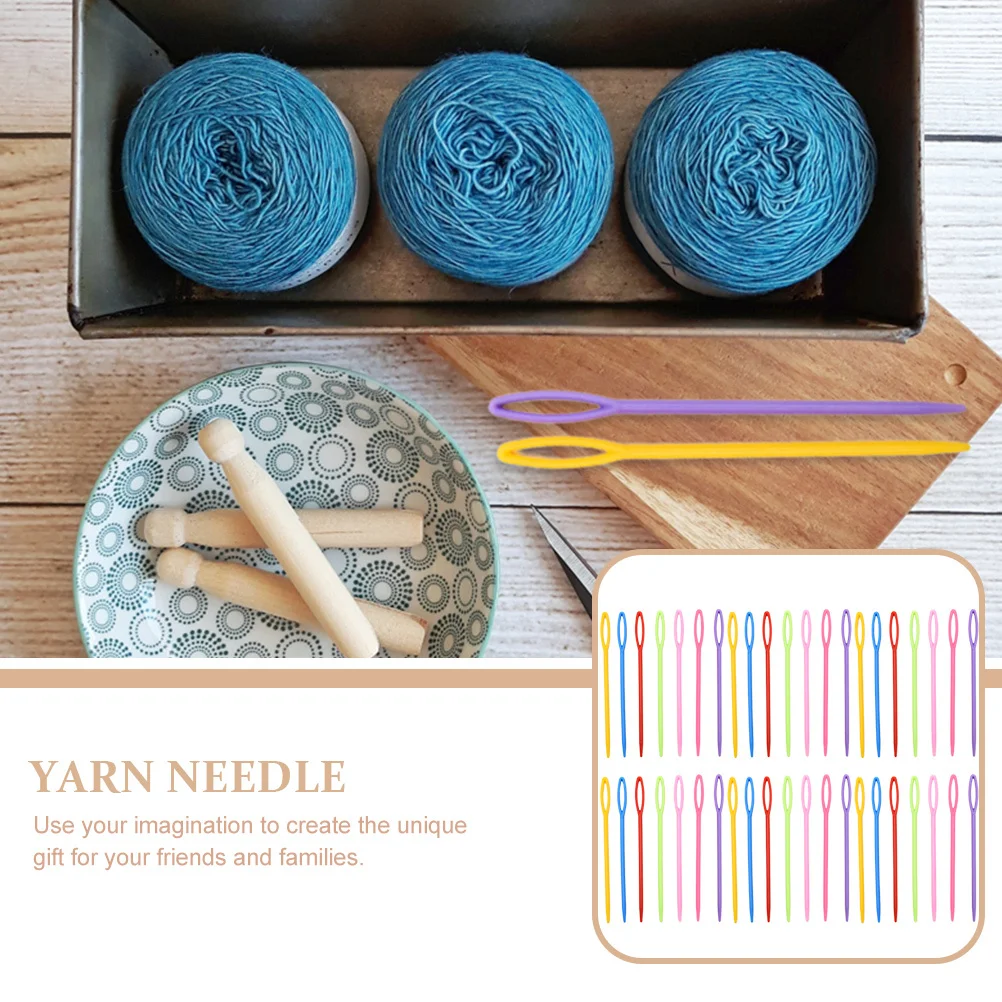 

1000Pcs Plastic Knitting Needles Smooth Handle Sweater Knitting Supplies Perfect for Yarn DIY Handmade Craft Tools