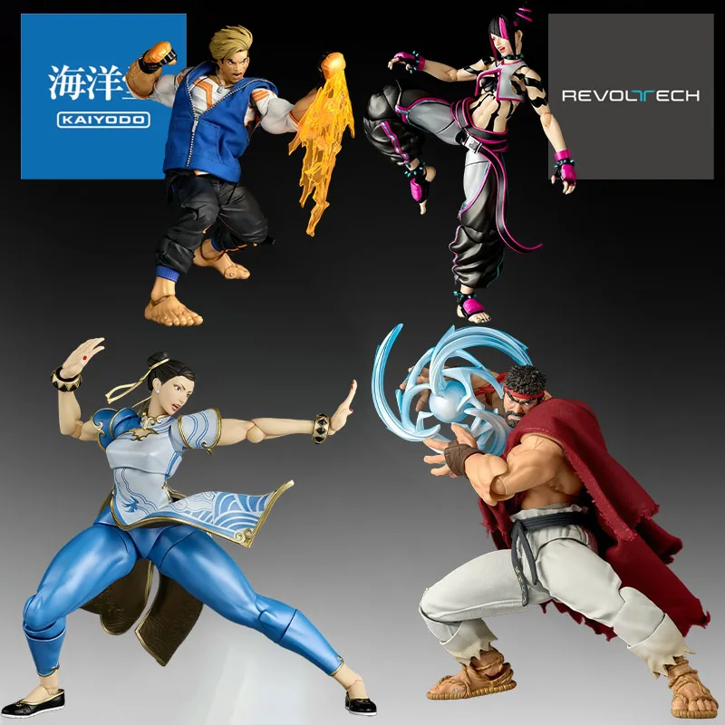 

Оригинальные аниме-фигурки KAIYODO Revoltech: Чун-Ли, Хан Джурри, Рю и Люк — коллекционные модели игрушек для мальчиков, подарок для детей.