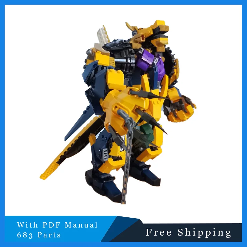 

683 детали MOC, креативный Monster Mech, модульные строительные блоки, модель, детская сборка своими руками, игрушечный костюм для мальчиков и девочек, Рождественский подарок