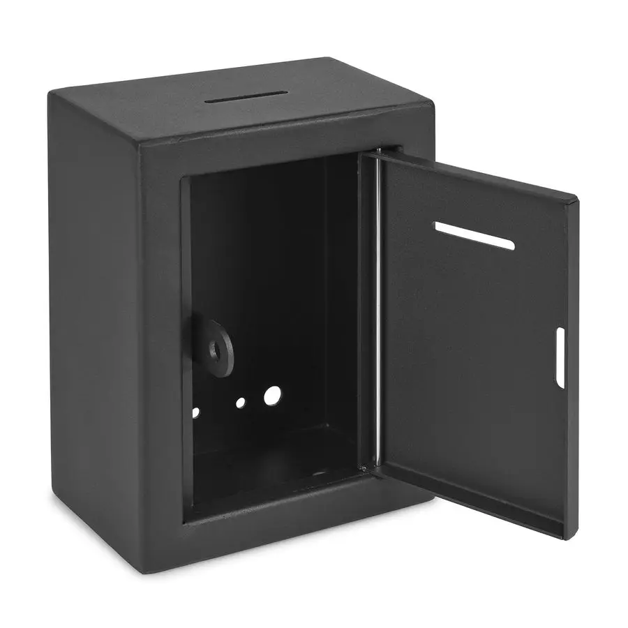 صندوق التبرع Charity Steel Collection صندوق الاقتراع صندوق اقتراحات المكتب صندوق آمن مع فتحة أمامية وأعلى سهلة التركيب على الحائط مع p #2