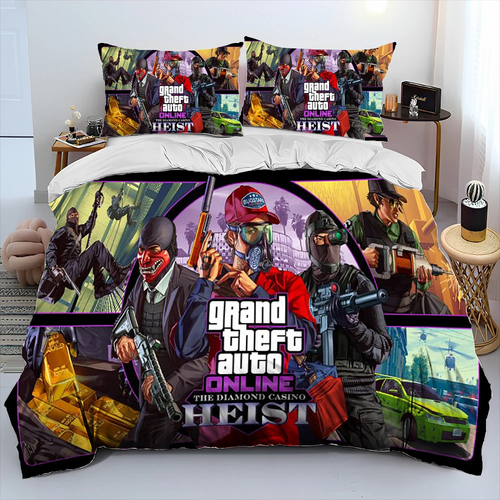 Imagem -03 - Grand Theft Auto Gta Game Gamer Consolador Bedding Setduvet Cover Bed Conjunto Quilt Capa Fronha King Queen Size Conjunto de Cama 3d