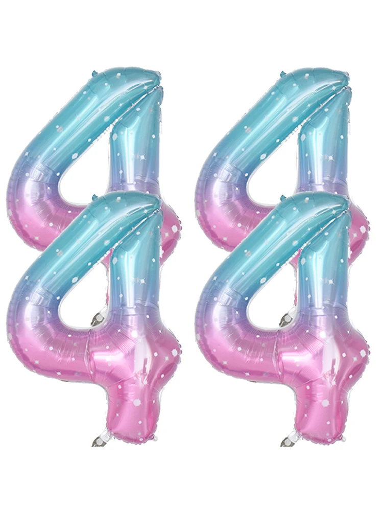 40 pouces bleu rose numéro ballon feuille ballon dégradé arc-en-ciel 4st anniversaire mariage bébé douche Bachelorette fête décor fournitures