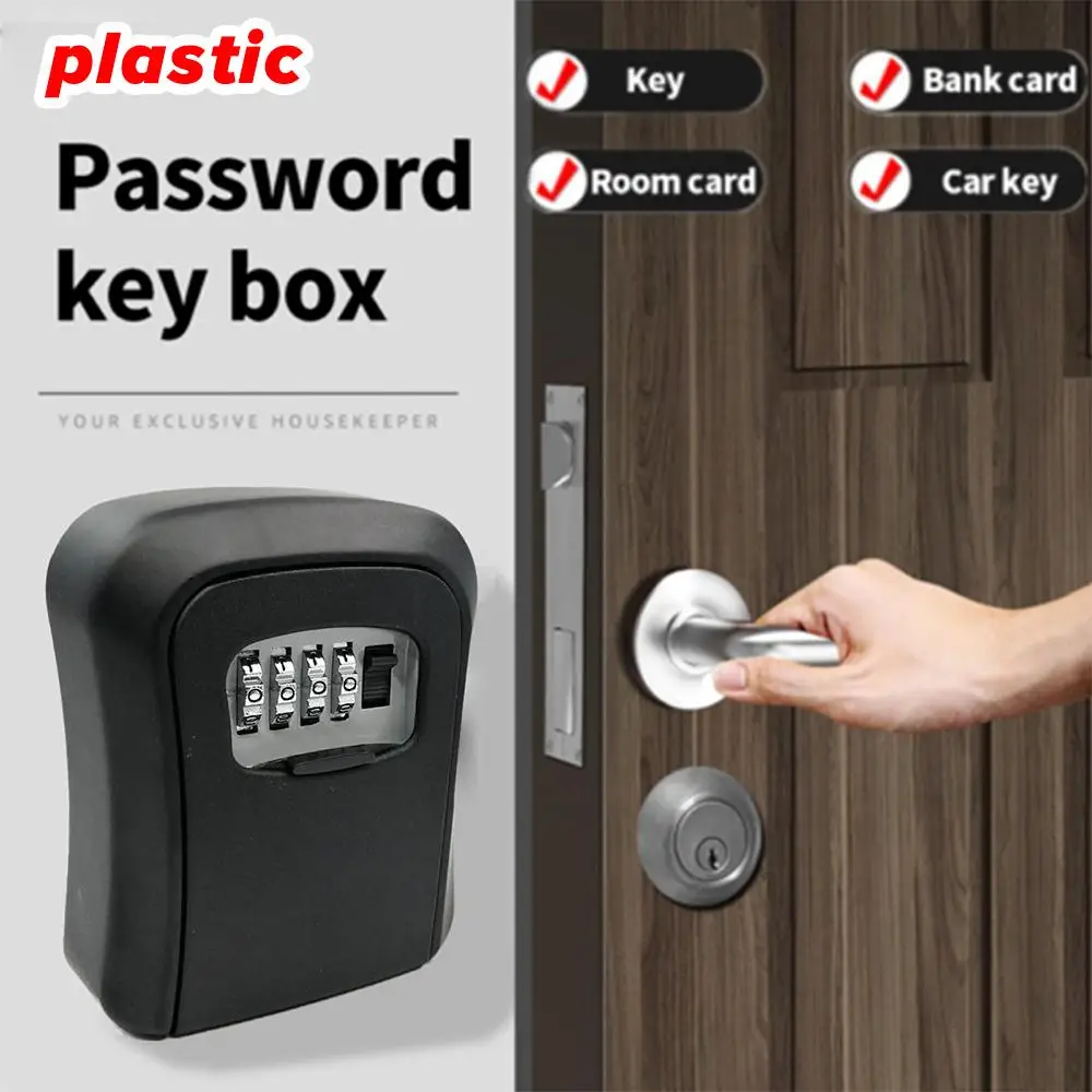 Wall Mounted Key Storage Cassette 4-position Combination Key Lock Box Wall Mounted Secure Storage Case Organizer