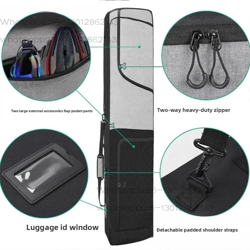 

2026 Thickened snowboard bag with waterproof and impact resistant reinforcement, multiple pocket storage bag