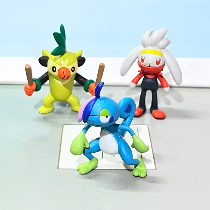 Figura de Pokémon Thwackey, Drizzile, Arrozard, Phlegleon, Badabouin, Chimstix, Raboot, Lapyro, Juguete para Niños
