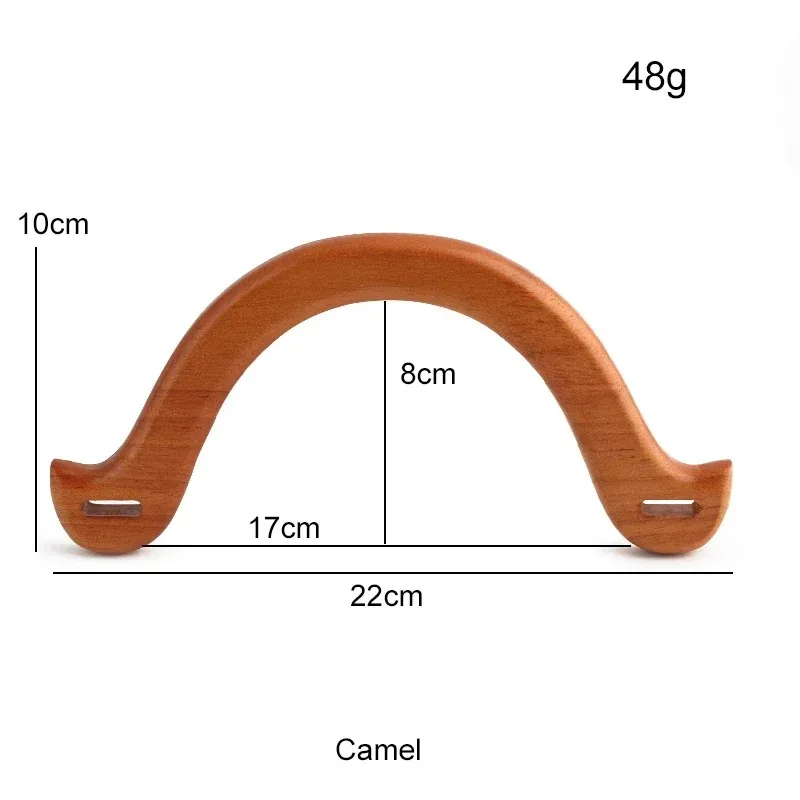 Łuk drewniany uchwyt DIY torebka litego drewna uchwyty do naprawy ręcznie wykonany drewniany uchwyt torebka z metalowym pierścieniem uchwyt akcesoria
