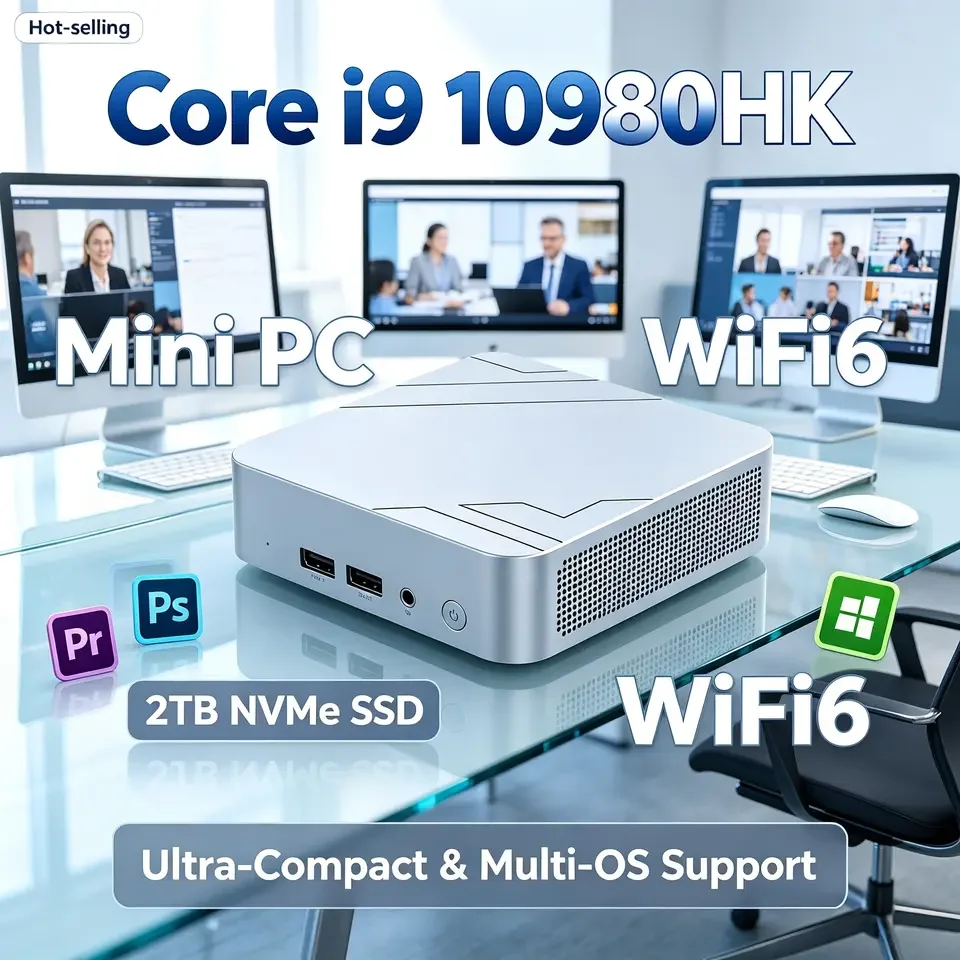2026 Intel I9 10980H Mini PC 16GB+2TB SSD Ultra Small Desktop Computer WIFI 6 Bluetooth Mini Computer For Business Home Game