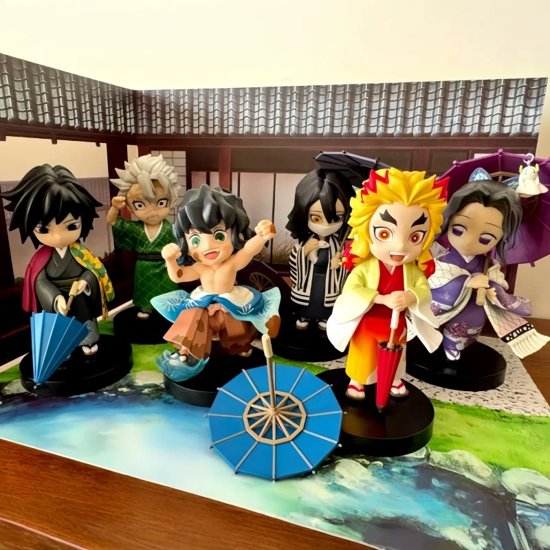 

In Stock Original Demon Slayer Anime Plum Rain Series AB Blind Box Figure Model Desktop Ornament Trendy Toys Collectible Gift