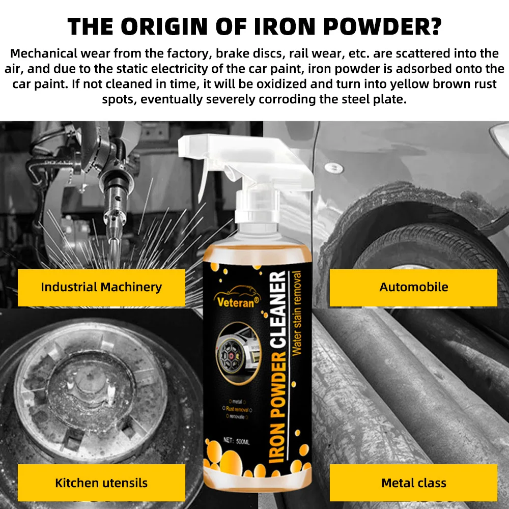 500ml Car Rust Remover Agent Wheel Rim Iron Powder Cleaning Metal Surfaces Repair Protection Derusting Spray for Lincoln Audi DS