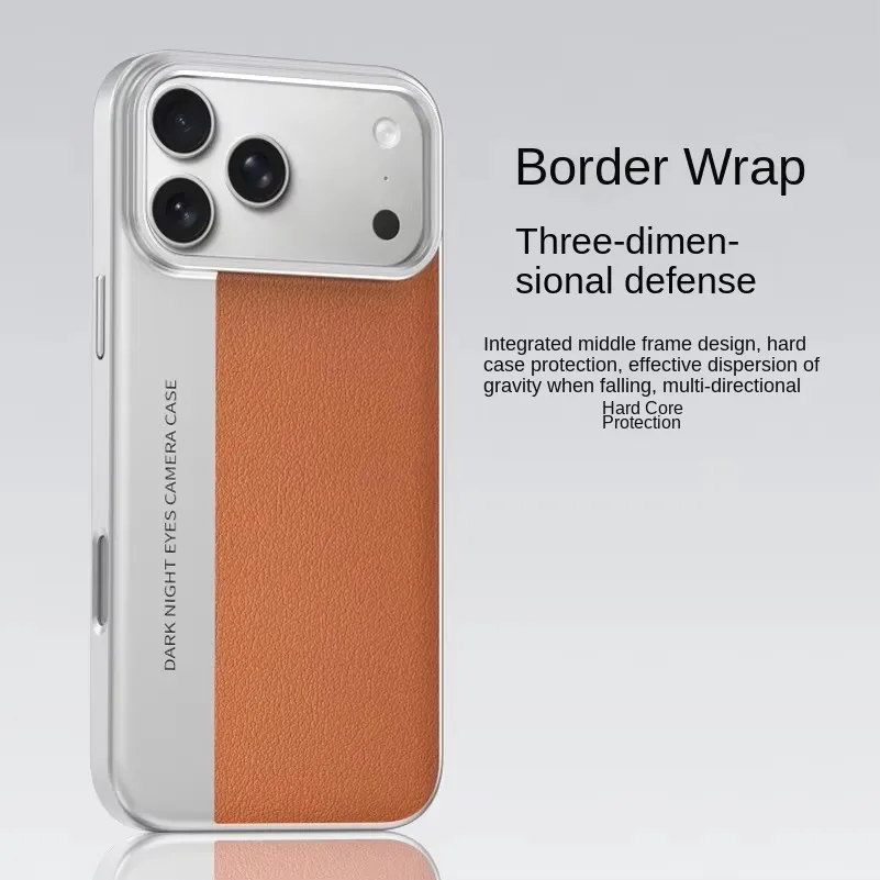 

Чехол для телефона из простой кожи для iPhone 17 Pro Max iphone 17 Pro Air Slim, универсальный чехол, классический чехол с цветными блоками, усиленный объектив