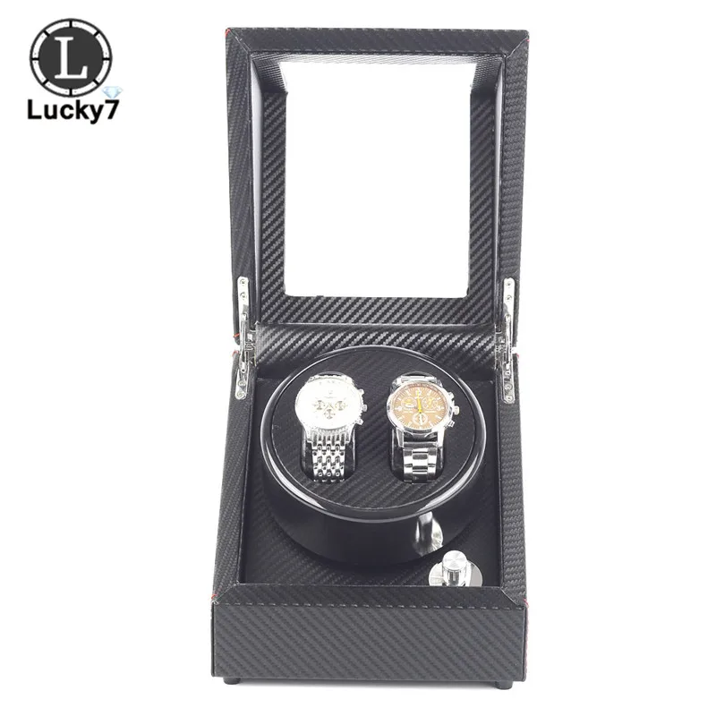 Single Head 2-position Jewelry Storage Box Plug-in Battery Cover Transparent Watch Box PU Leather Watch Organizer Display