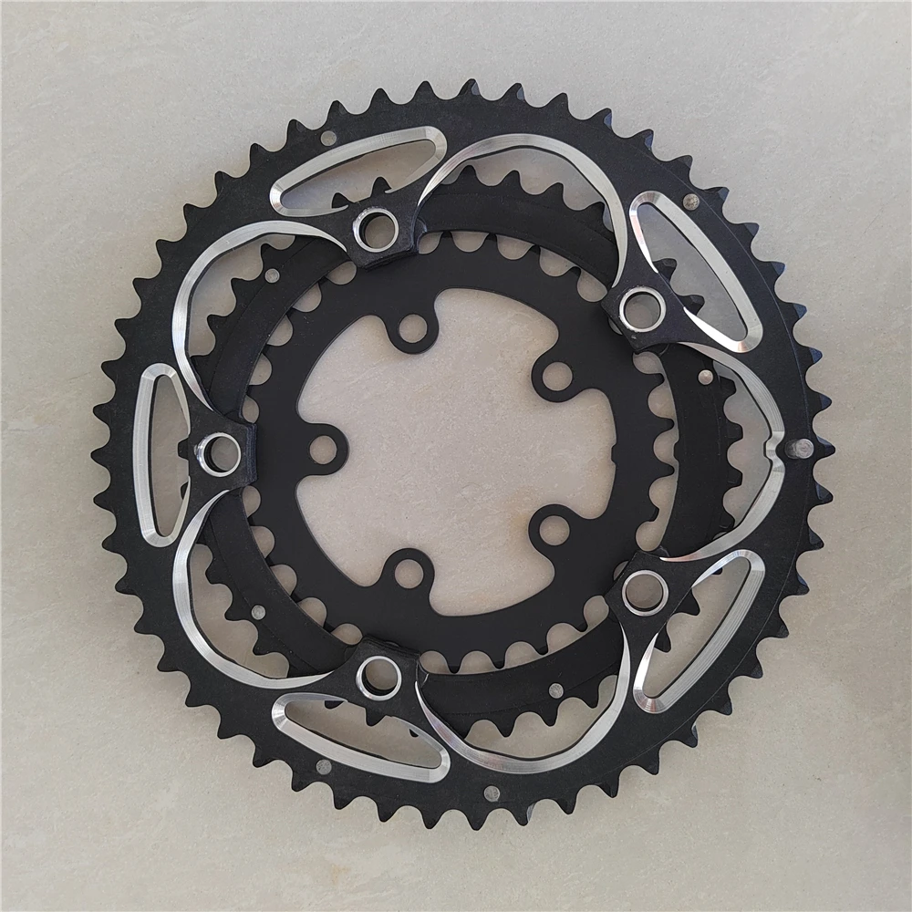 TRUYOU ruota di Catena 130BCD 50T 39T 74BCD 30T Corona Strada Della Bicicletta Pieghevole Bici Anelli Della Catena Mtb 9/10 Velocità CNC per Tre