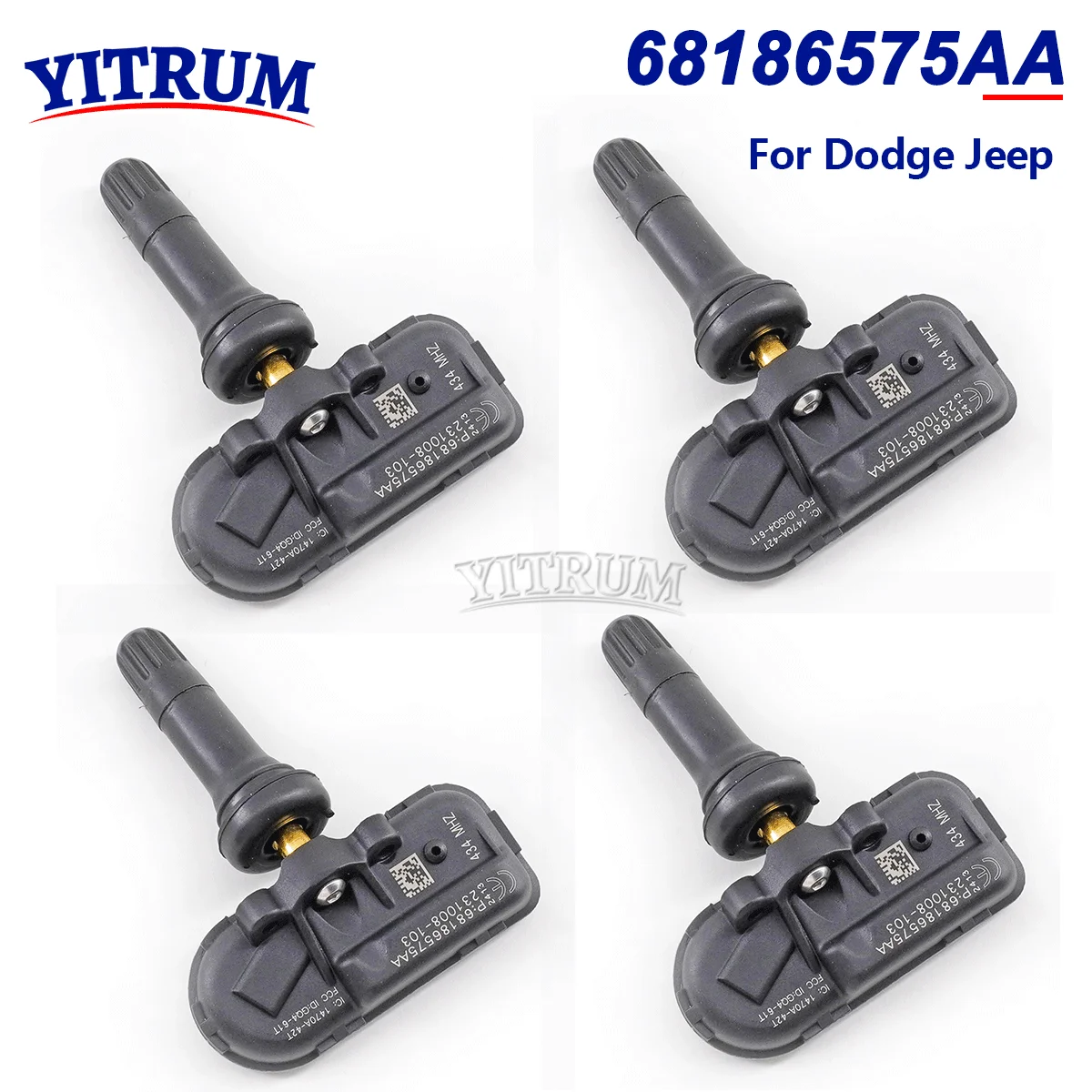 TPMS 타이어 압력 모니터 센서, ForDodge RAM Rebel RAM DRW RAM, 파워 왜건 지프 체로키 68186575AA, 68249197AA, 433MHz