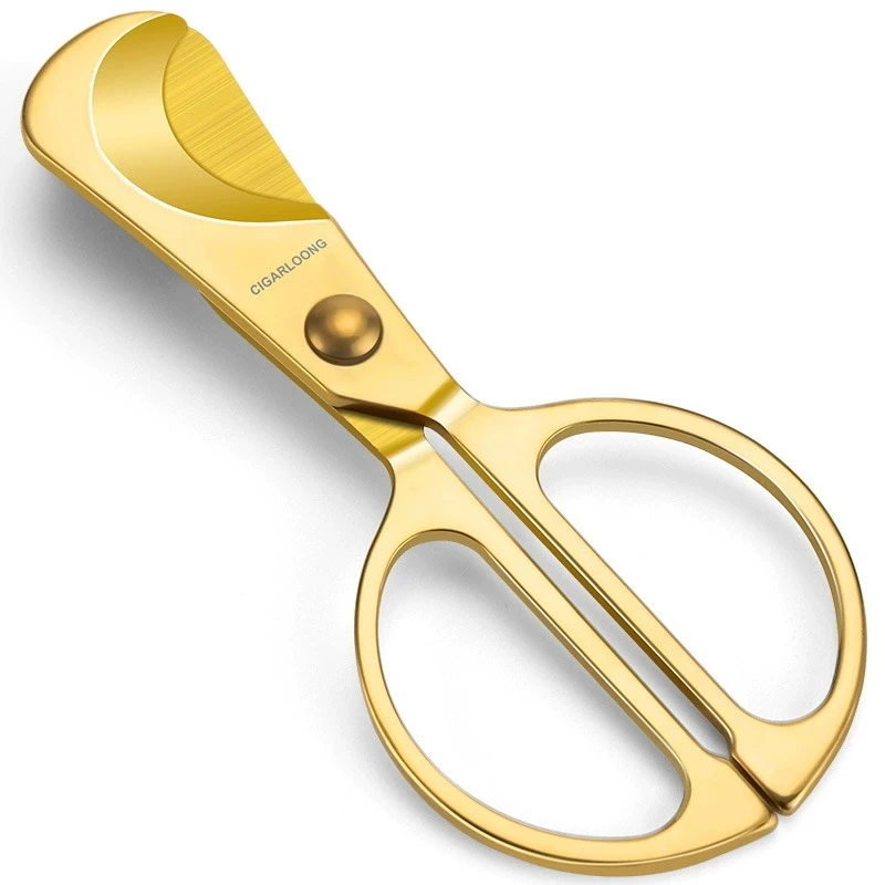 Cortador de charuto afiado de aço inoxidável, suave, resistente ao desgaste, portátil, tesoura de charuto, acessórios para fumar, presente de dia dos pais