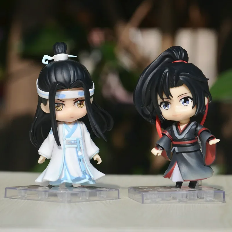 New 10cm Original Q Version Of Magic Road Master Wei Wuxian Yiling Laozu Blue Forget Machine Clay Hands Can Move Change Face