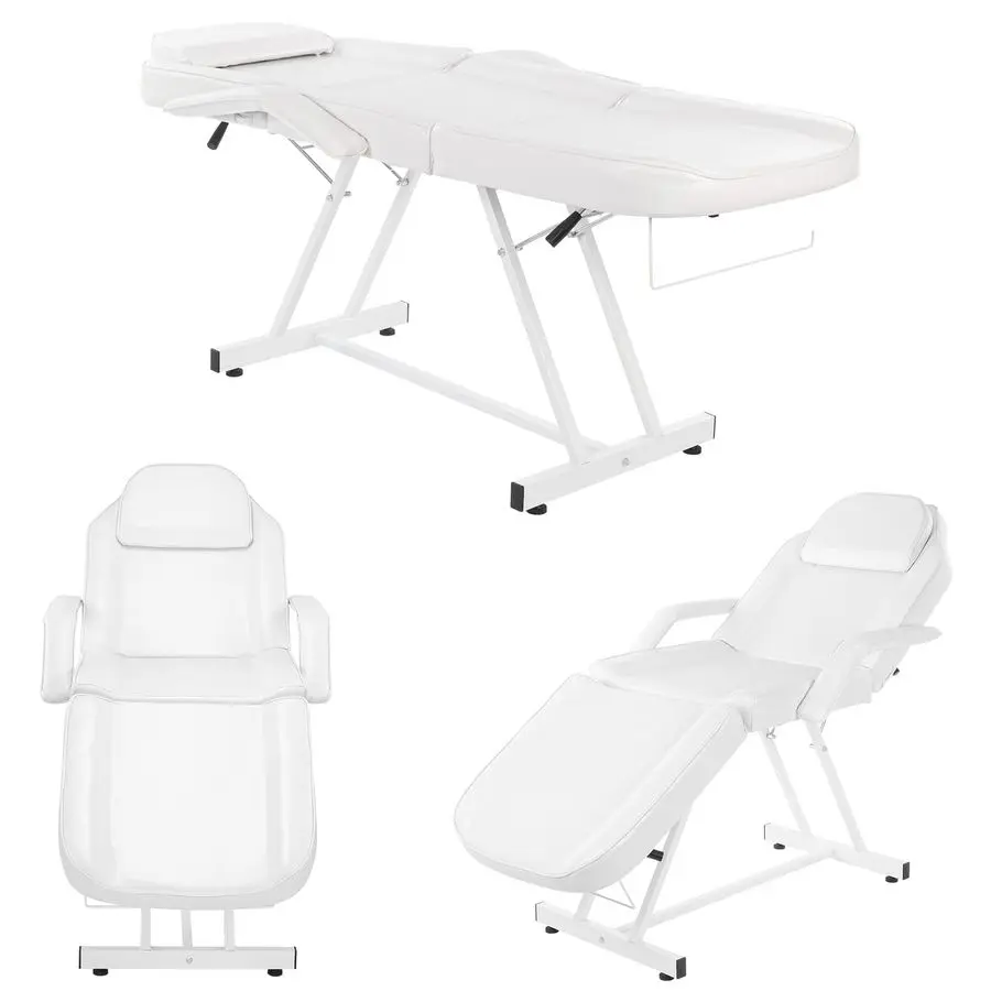 Cadeira de tatuagem para salão de massagem, cama de esteticista com banco hidráulico, mesa de cama facial multiuso de 3 seções, barbe de beleza ajustável