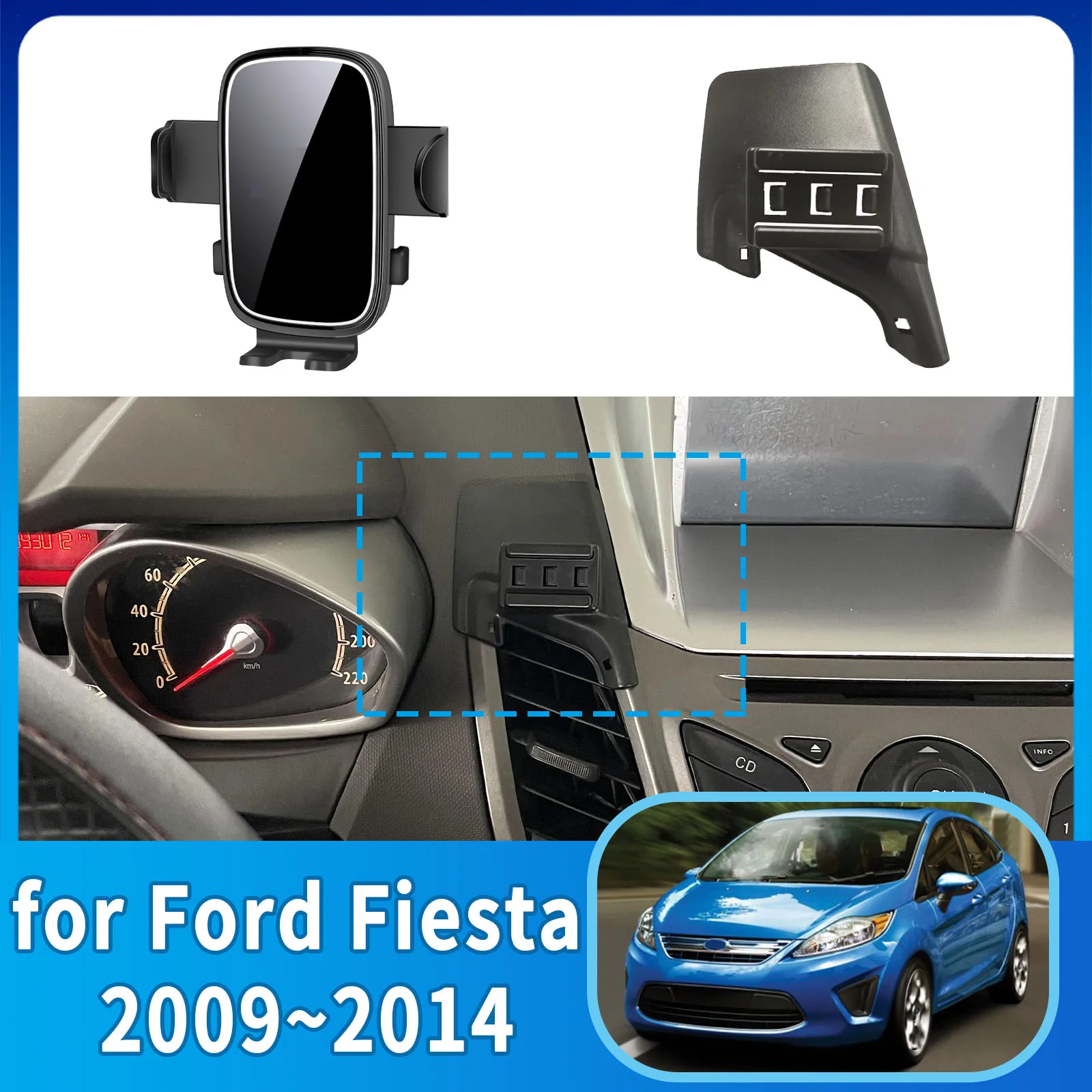 

fit for Ford Fiesta 2009 2010 2011 2012-2014 ​​Phone Holder, Dashboard Screen Mount Bracket Easy Installation​​ Car accessoires