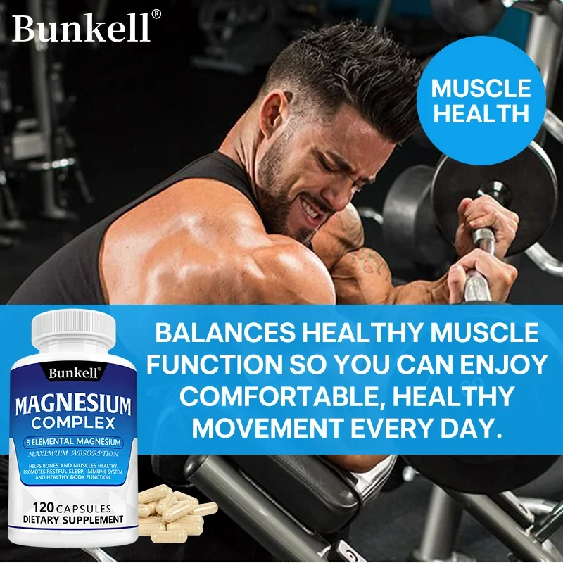 Bunkell Magnesium Complex, 5 Forms High Absorption, Support Bone, Heart, Muscle, Sleep & Digestion, Non-GMO Dietary Supplement