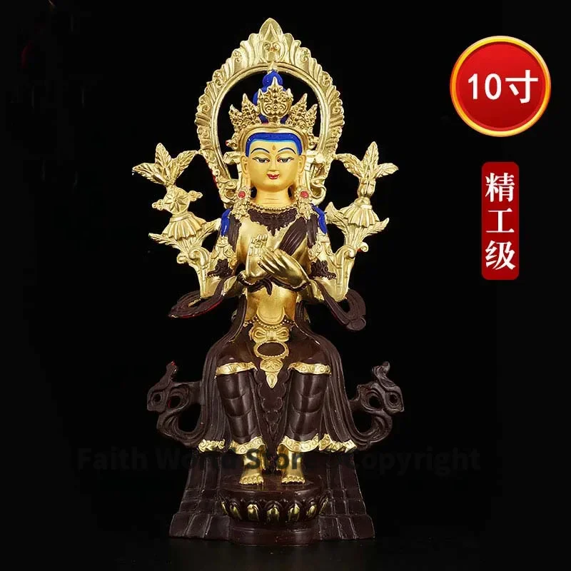 Special Offer 31CM LARGE HOME family efficacious Talisman Buddhism Gilding Gold-plated jampa Buddha of the future Buddha statue