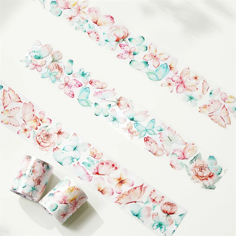 Canada De Washi Tape Shop Merk Stralende Fladderen Brede Bloem Vlinder Plakboek Stickers Voor Dagboeken Kaart Diy Decoratie