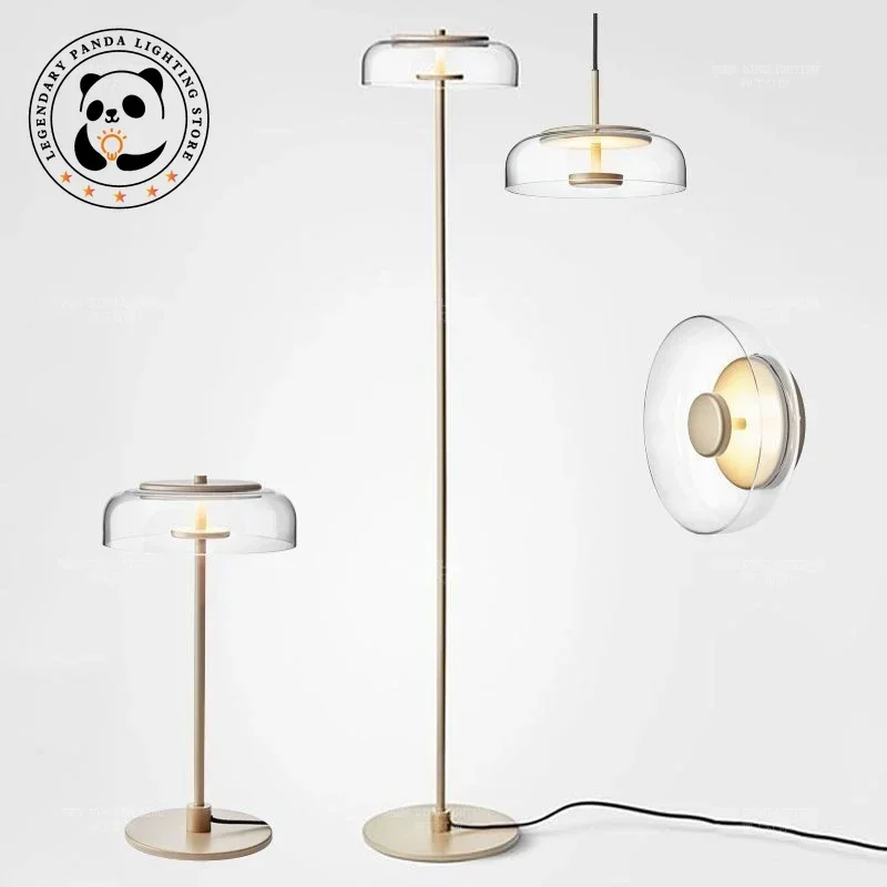 

Modern Designer Floor Lamp Simplicity Round Glass Lampshade Table Luminaria Woonkamer Office Bedroom Bedside Study Light Fixture