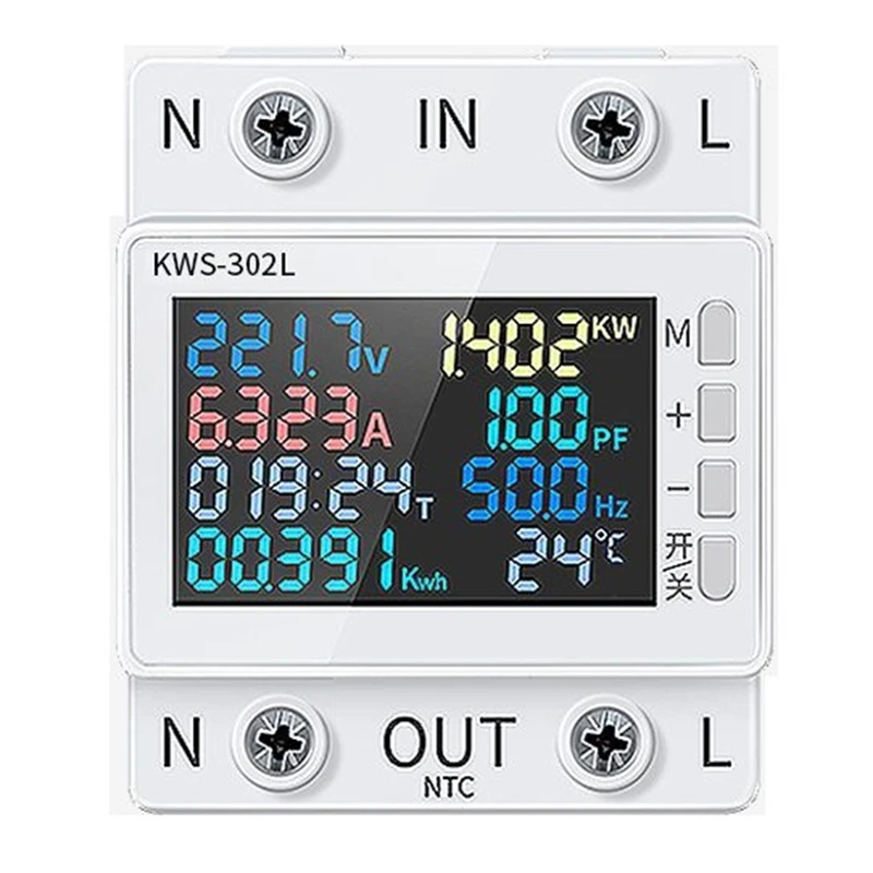 KWS-302L Power Meter Over Under Voltage Protector Switch Current Voltage Monitor Relay Value Settable Circuit Breaker