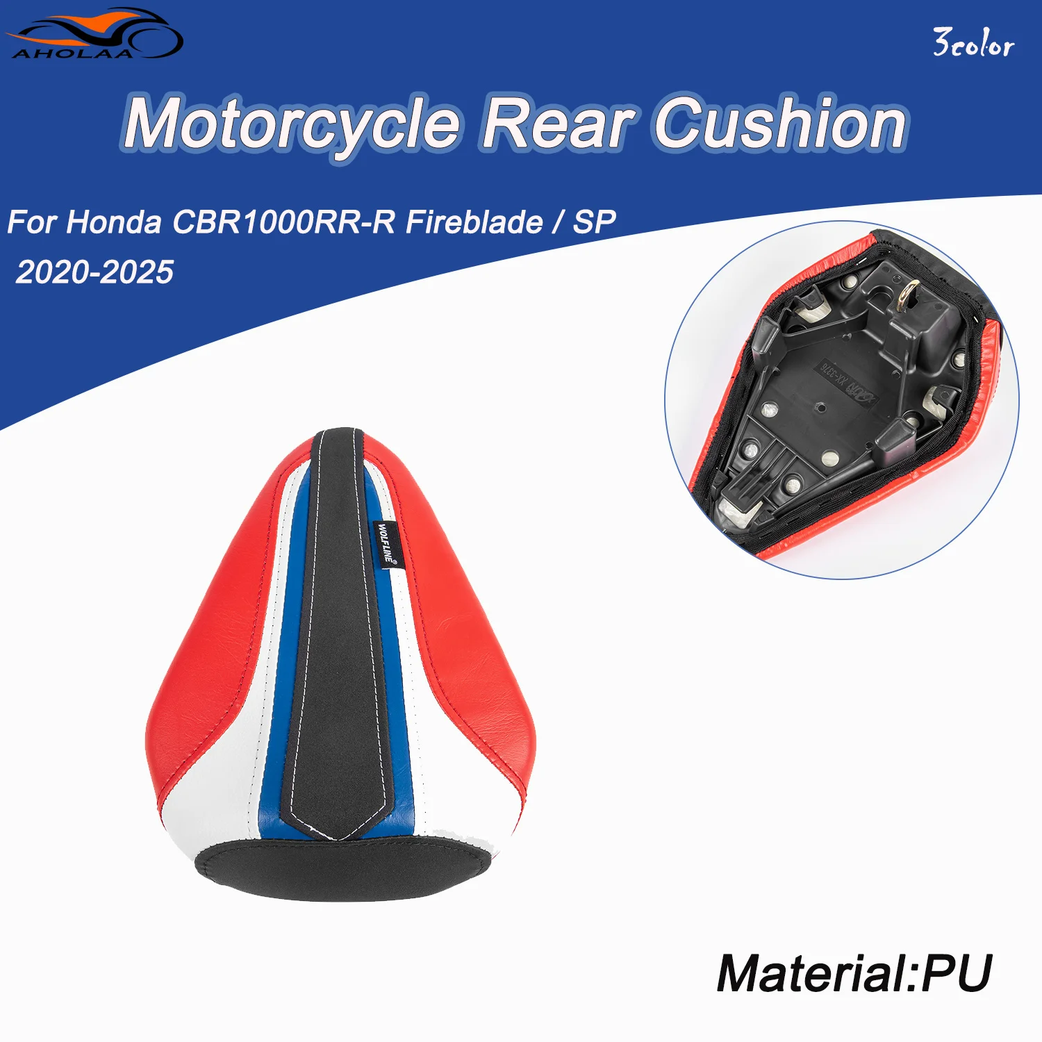 

CBR Seat Cover Pillion For Hondas CBR1000RR-R Fireblade / SP 2020-2025 PU Material Rear Cushion Motorcycle Accessories