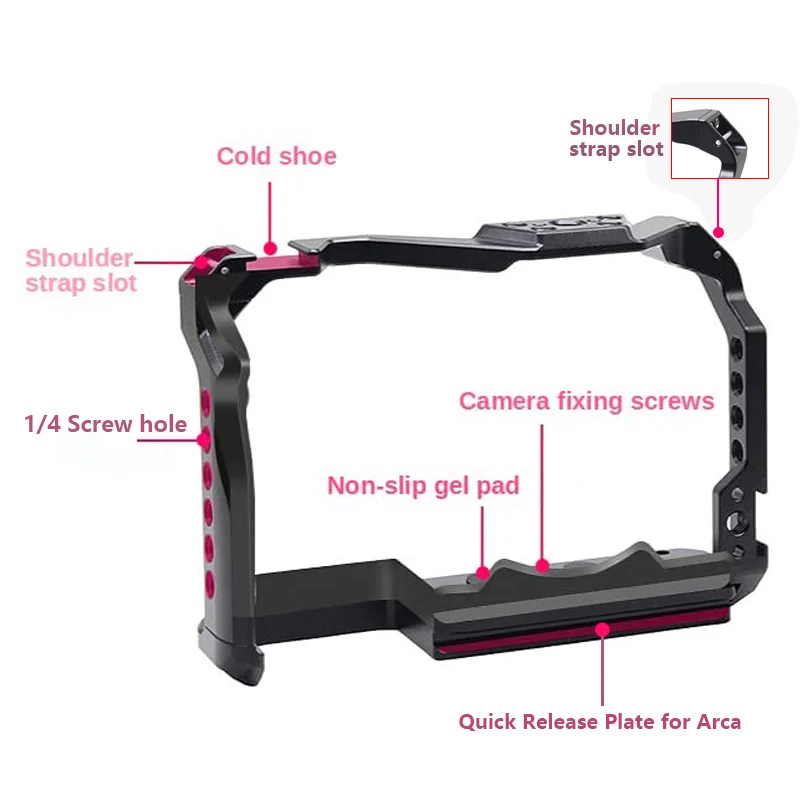 Topcine R7 Cage for Canon EOS R7 Camera with Quick Release Plate Rail,Cold Shoe Mount  Microphone LED Light Photography