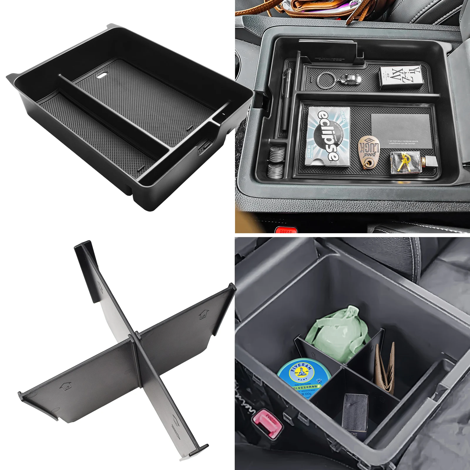 

2PCS Center Console Organizer Tray For 2023-2025 Honda Pilot Armrest Storage Dividers Box Accessories Interior Secondary Car Box