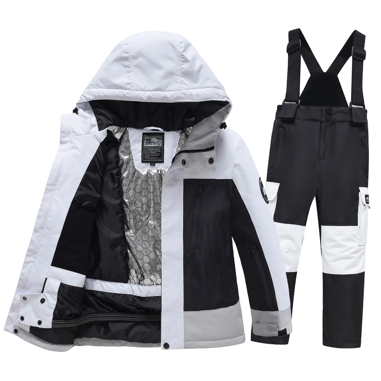 Girls Boys Winter Skiing Snowboarding Jacket Pants Set,Children's Snow Suits,Kids Ski Suit,Windproof Waterproof Warm Snow Wear